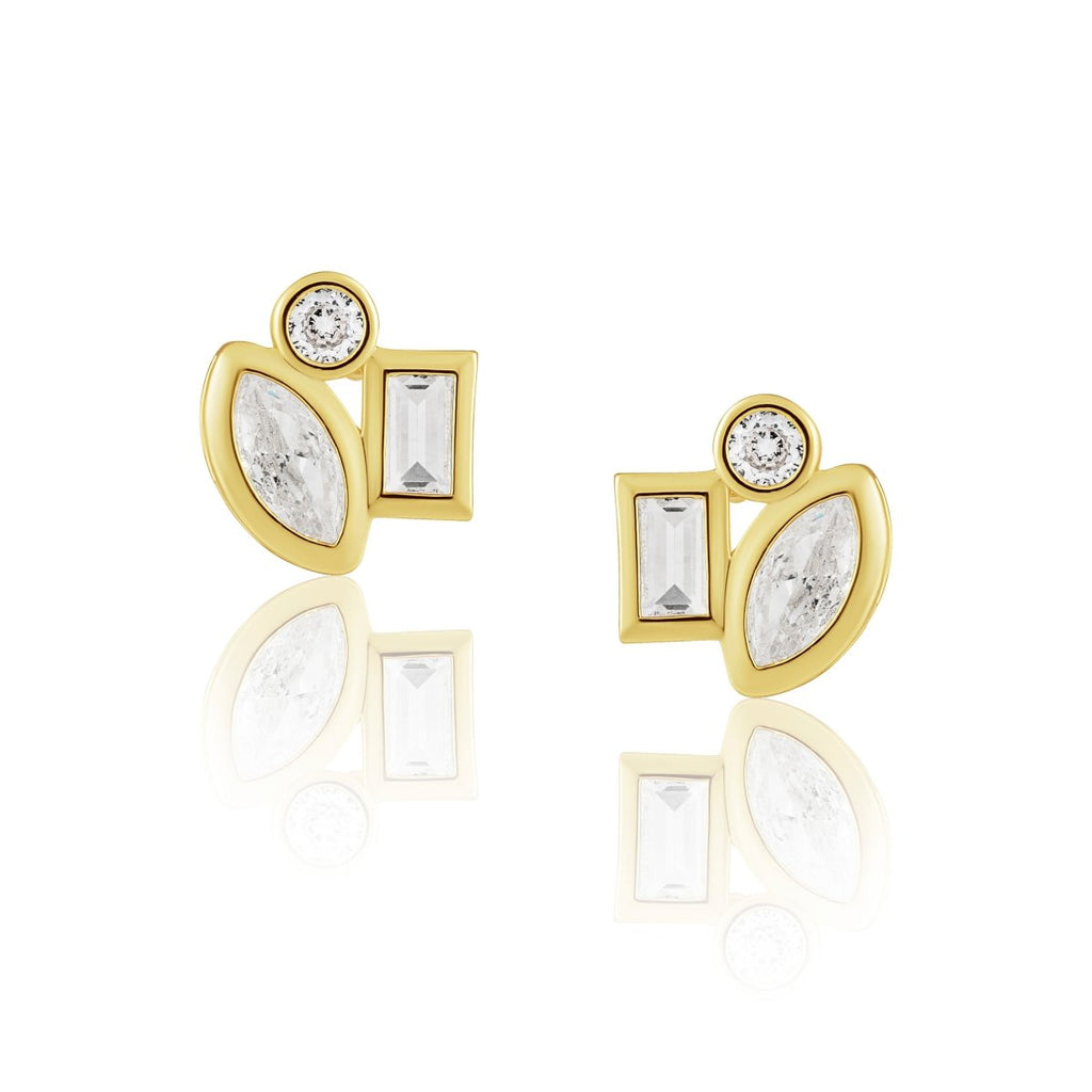Amber Stud Earrings-Earrings-Sahira Jewelry Design-The Grove