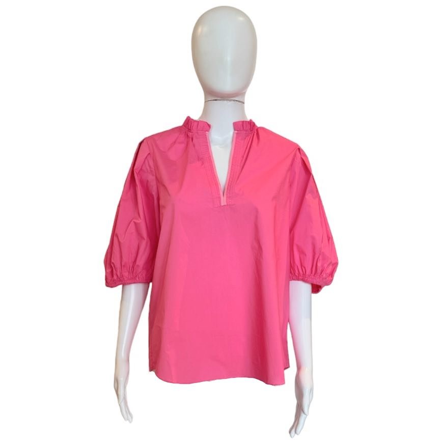 Anna Top | Pink-Shirts & Tops-Caryn Lawn-The Grove