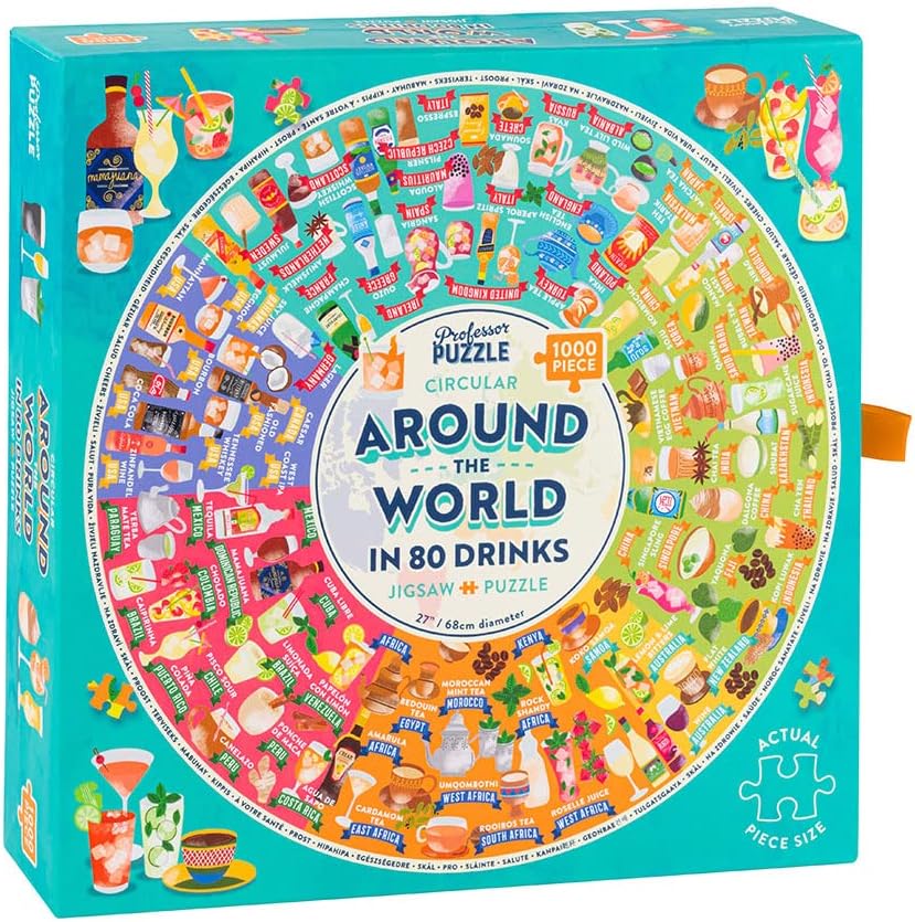Around the World in 80 Drinks 1000 Piece Jigsaw Puzzle-Puzzle-Professor Puzzle-The Grove