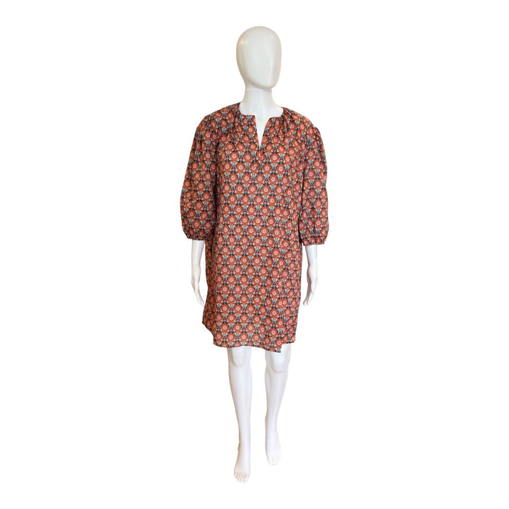 Asher Dress | Orange Print-Caryn Lawn-The Grove