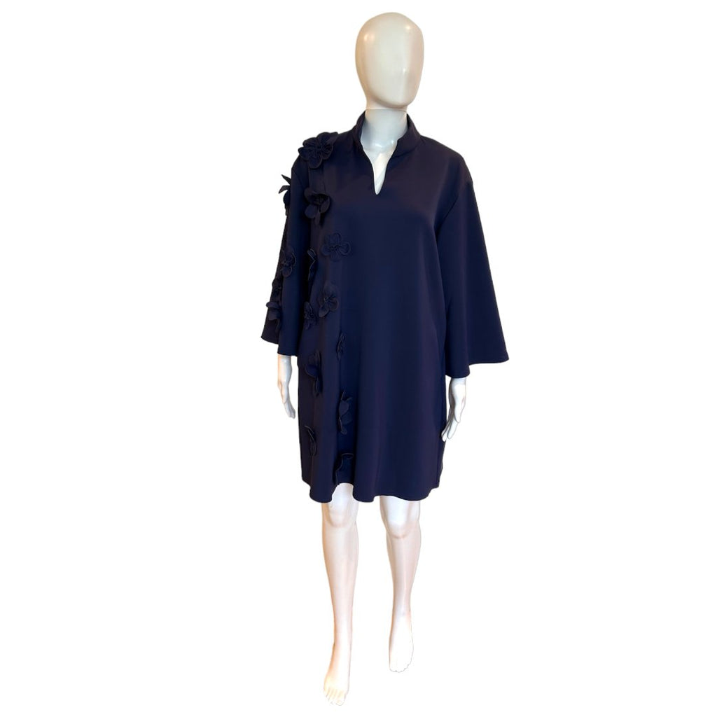 Audrey Dress | Navy-Dresses-Caryn Lawn-The Grove