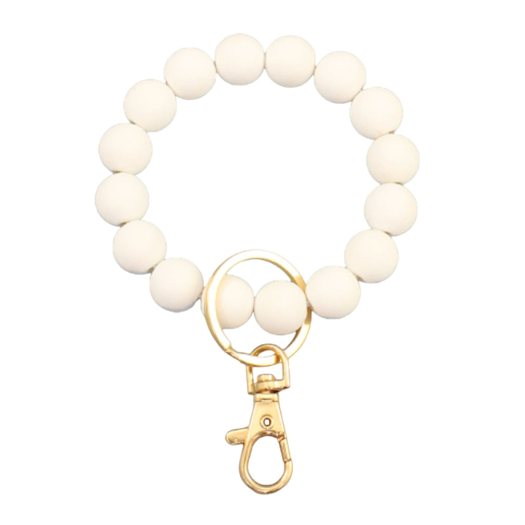Ball Key Chain Bracelet | White-Keychains-Twist-The Grove