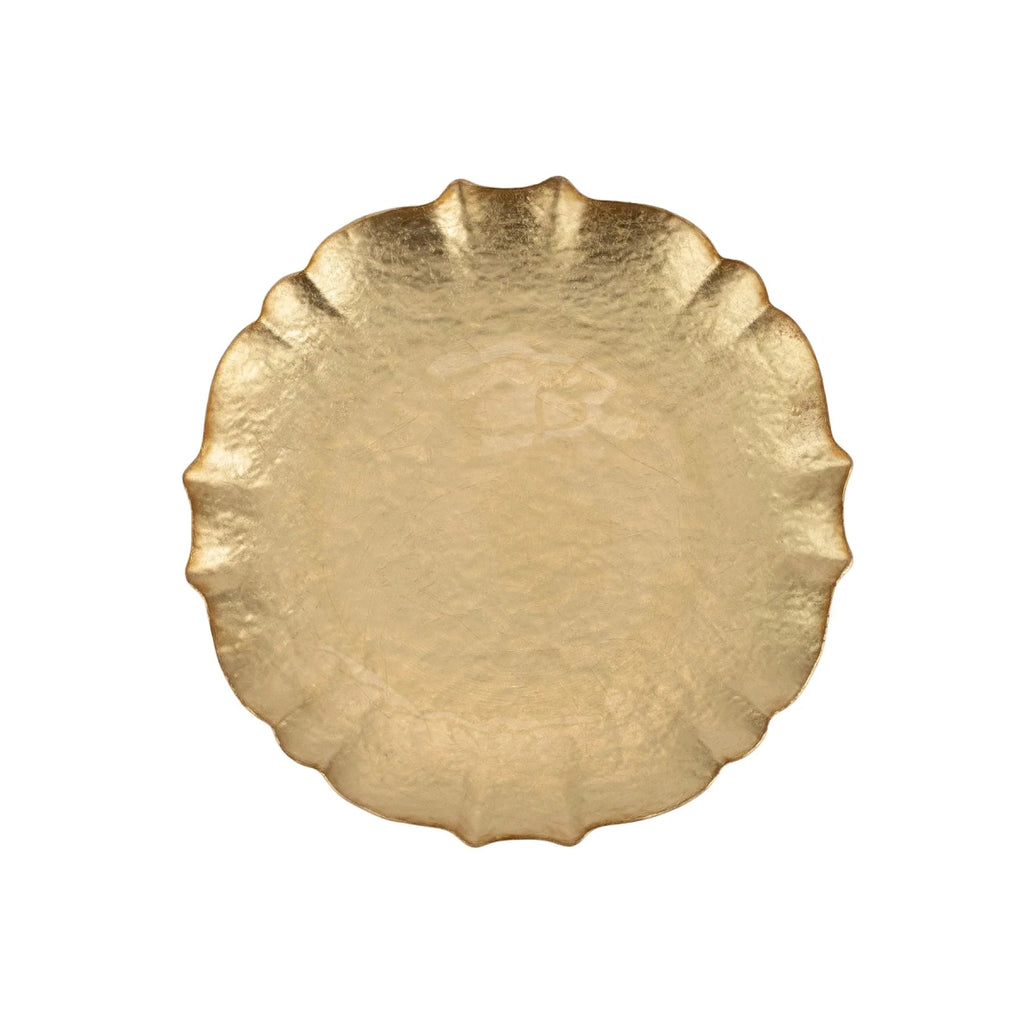Baroque Glass Gold Salad Plate-Salad Plate-Clementine WP-The Grove
