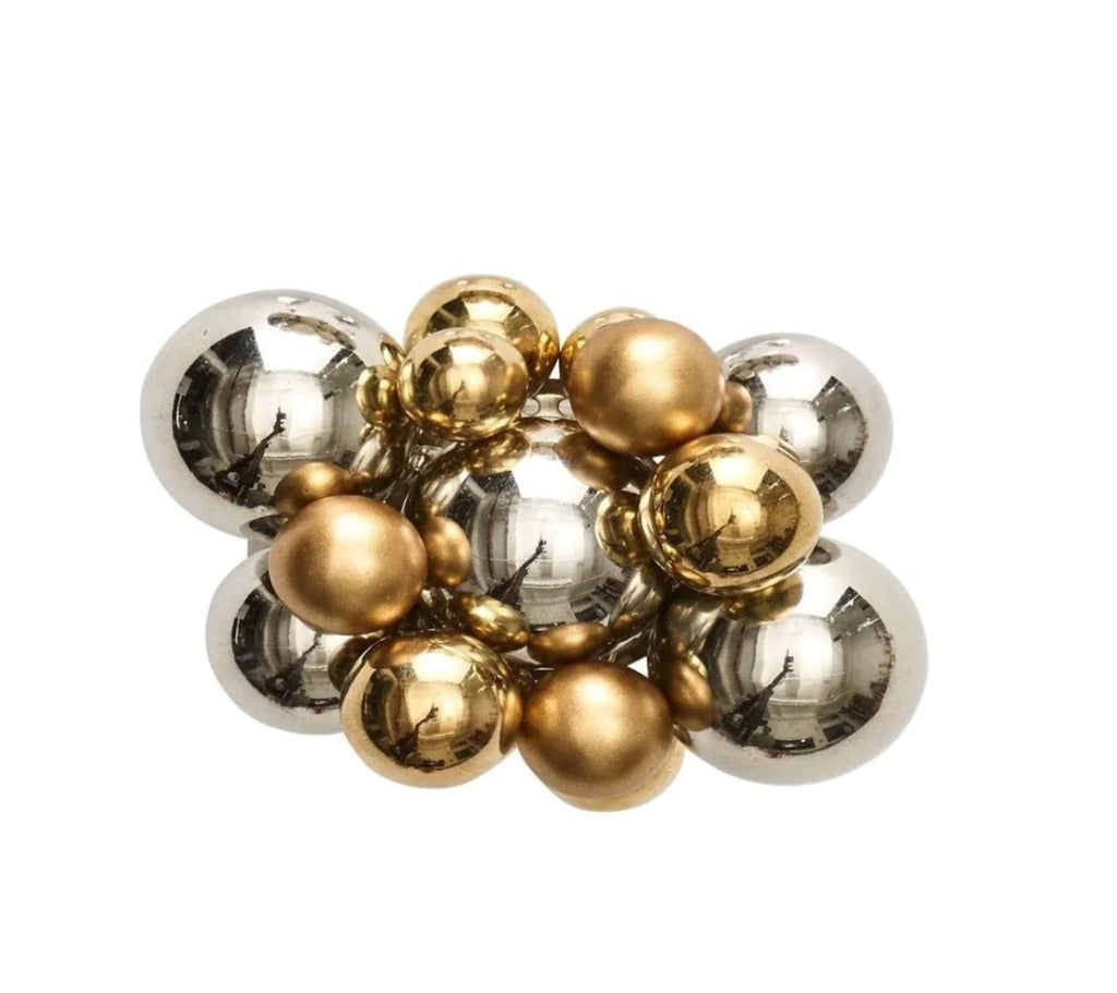 Bauble Napkin Ring in Gold & Silver-Napkin Rings-Clementine WP-The Grove