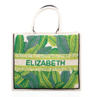 Beaded Linen Tote | Palm Leaf-Handbags-Tiana-The Grove