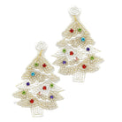 Beads and Pearls Christmas Tree Earrings | White-Earrings-Twist-The Grove