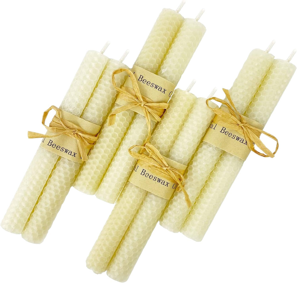 Beeswax White Taper Candles, Set of Two-Twist-The Grove