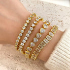 Bezel Heart Tennis Bracelet-Bracelets-Sahira Jewelry Design-The Grove