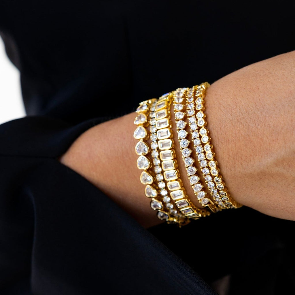Bezel Tennis Bracelet-Bracelets-Sahira Jewelry Design-The Grove