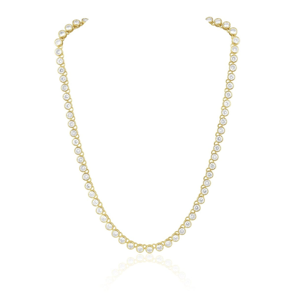Bezel Tennis Necklace-Necklace-Sahira Jewelry Design-The Grove