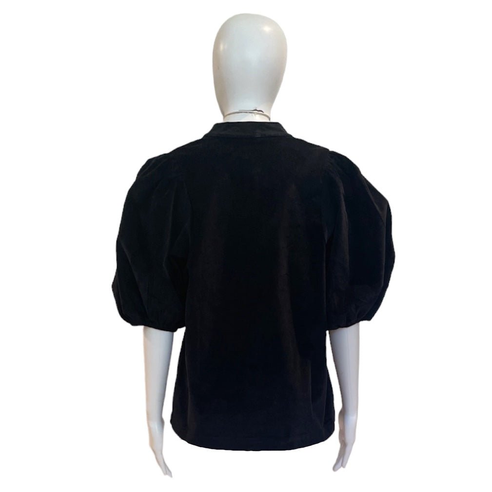 Bubble Corduroy Shirt | Black-Shirts & Tops-Lanhtropy-The Grove