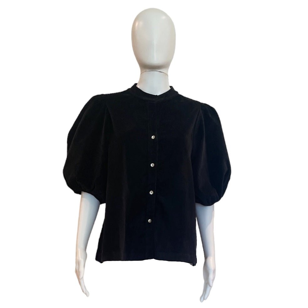 Bubble Corduroy Shirt | Black-Shirts & Tops-Lanhtropy-The Grove