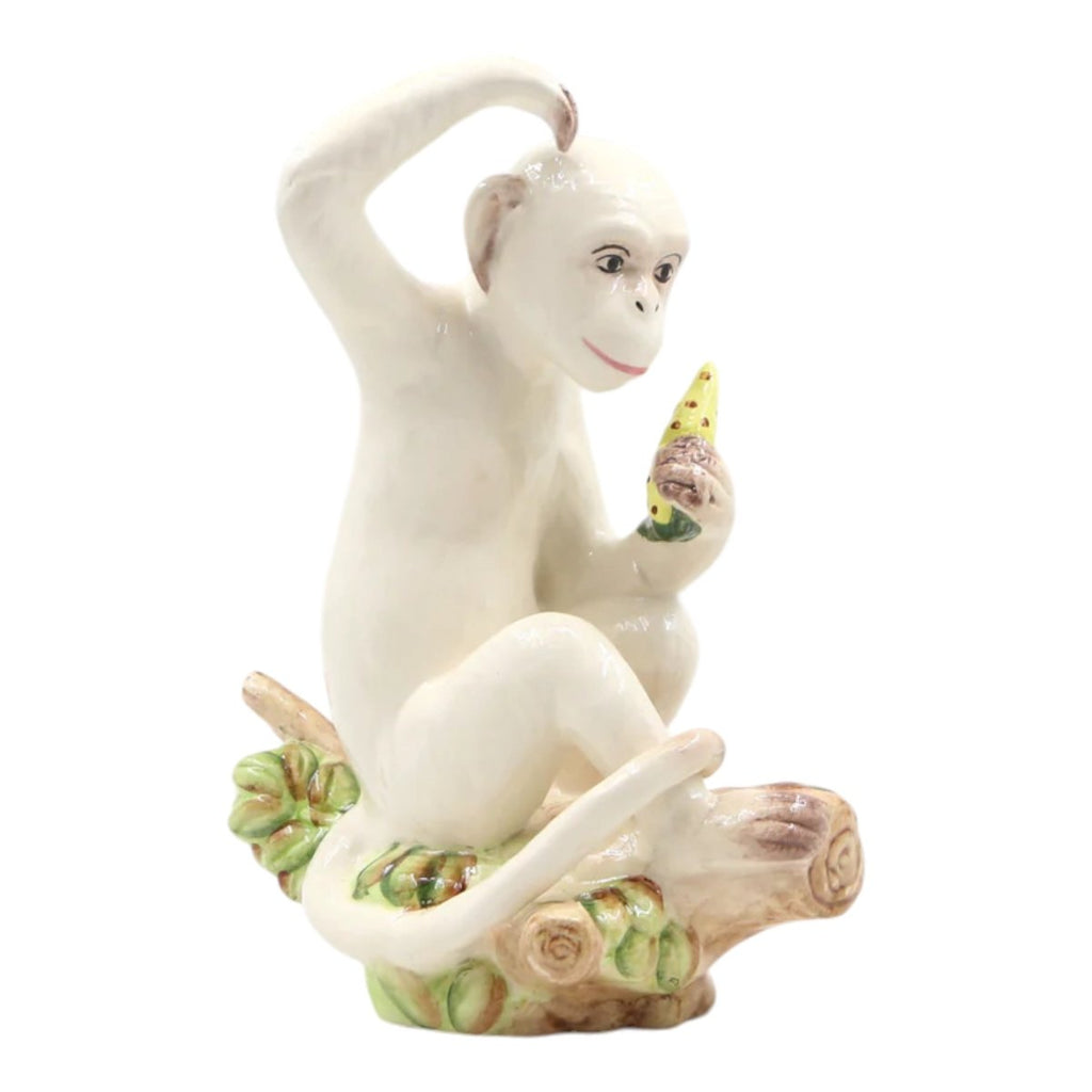 Ceramic Monkey Sculpture | Left-Decor-Abigails-The Grove