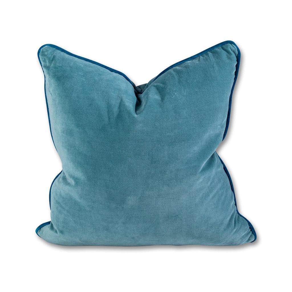 Charliss Velvet Pillow | Aqua + Peacock-Throw Pillows-Furbish Studio-The Grove