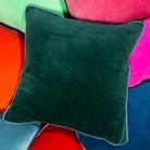 Charliss Velvet Pillow | Green + Aqua-Throw Pillows-Furbish Studio-The Grove