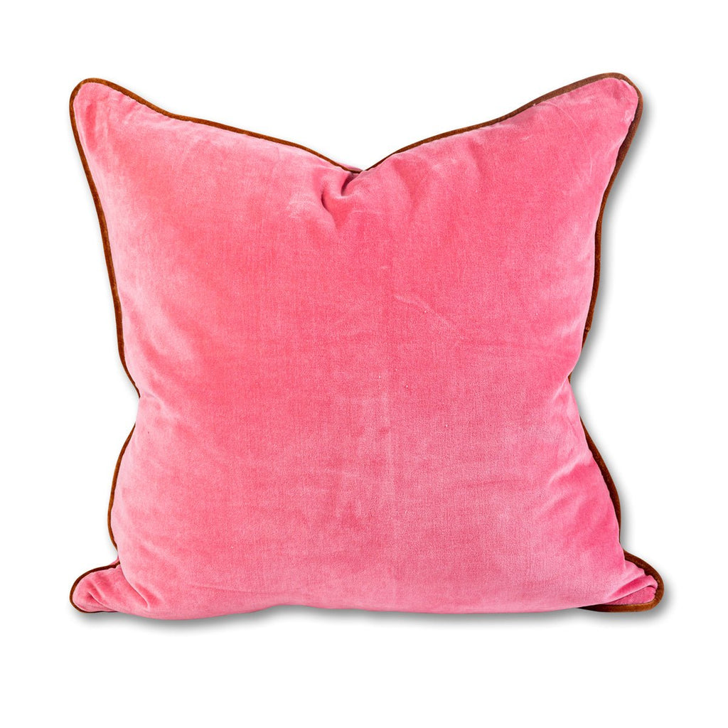 Charliss Velvet Pillow | Light Pink + Rust-Throw Pillows-Furbish Studio-The Grove
