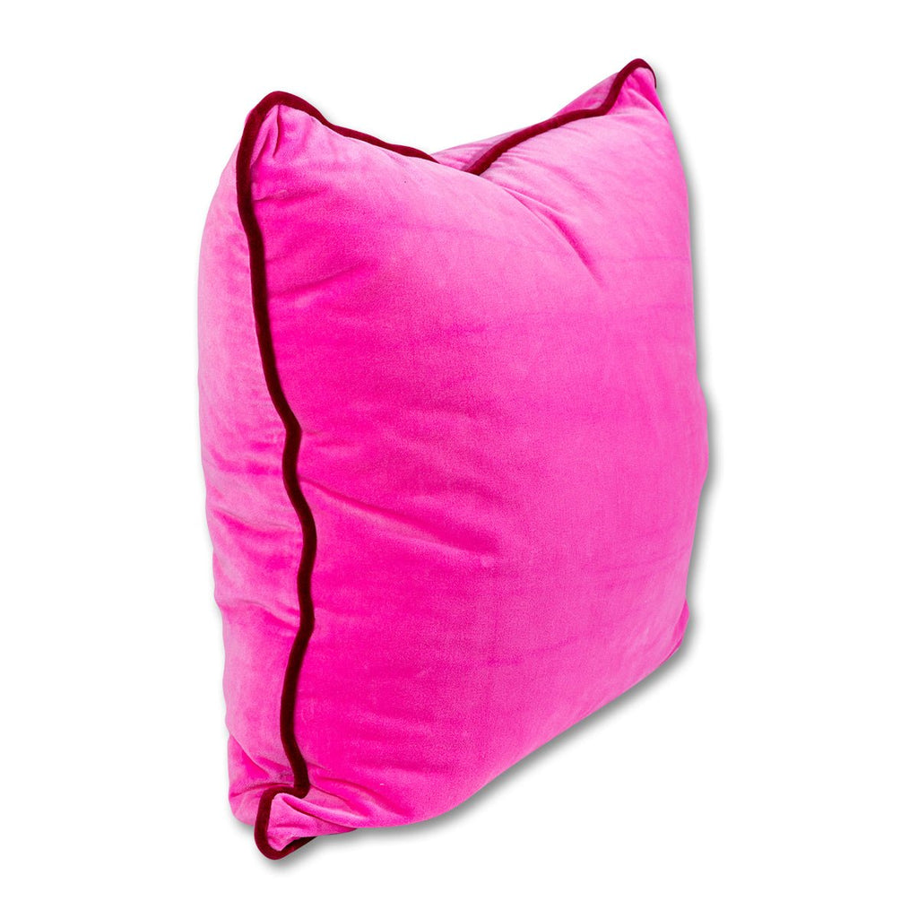 Charliss Velvet Pillow | Neon Pink + Wine-Throw Pillows-Furbish Studio-The Grove