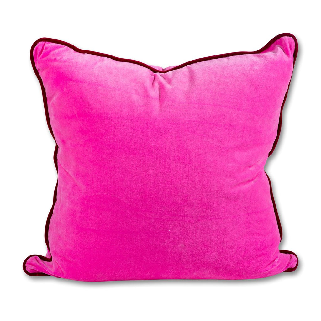 Charliss Velvet Pillow | Neon Pink + Wine-Throw Pillows-Furbish Studio-The Grove