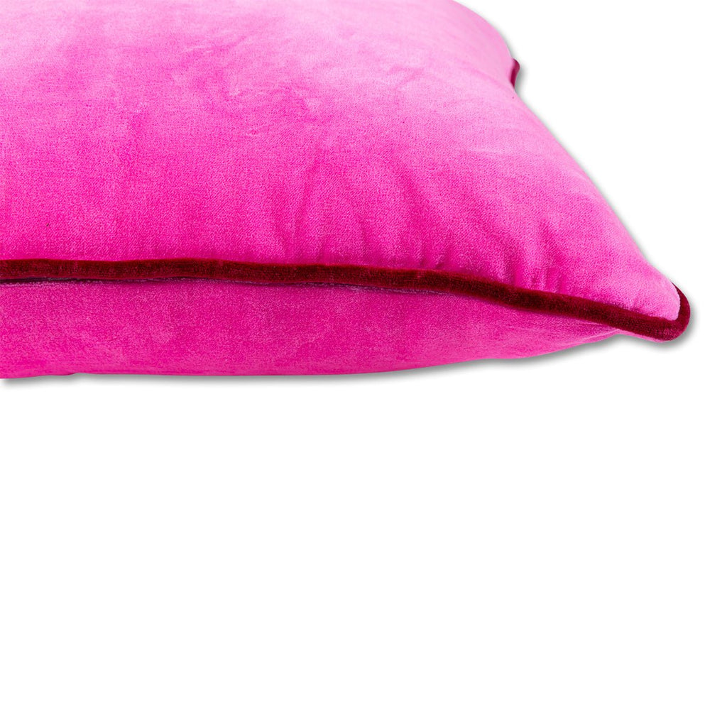 Charliss Velvet Pillow | Neon Pink + Wine-Throw Pillows-Furbish Studio-The Grove
