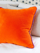 Charliss Velvet Pillow | Orange + Lilac-Throw Pillows-Furbish Studio-The Grove