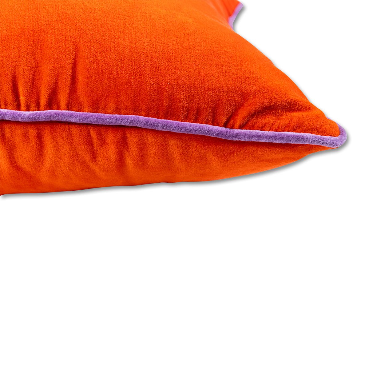 Charliss Velvet Pillow | Orange + Lilac-Throw Pillows-Furbish Studio-The Grove