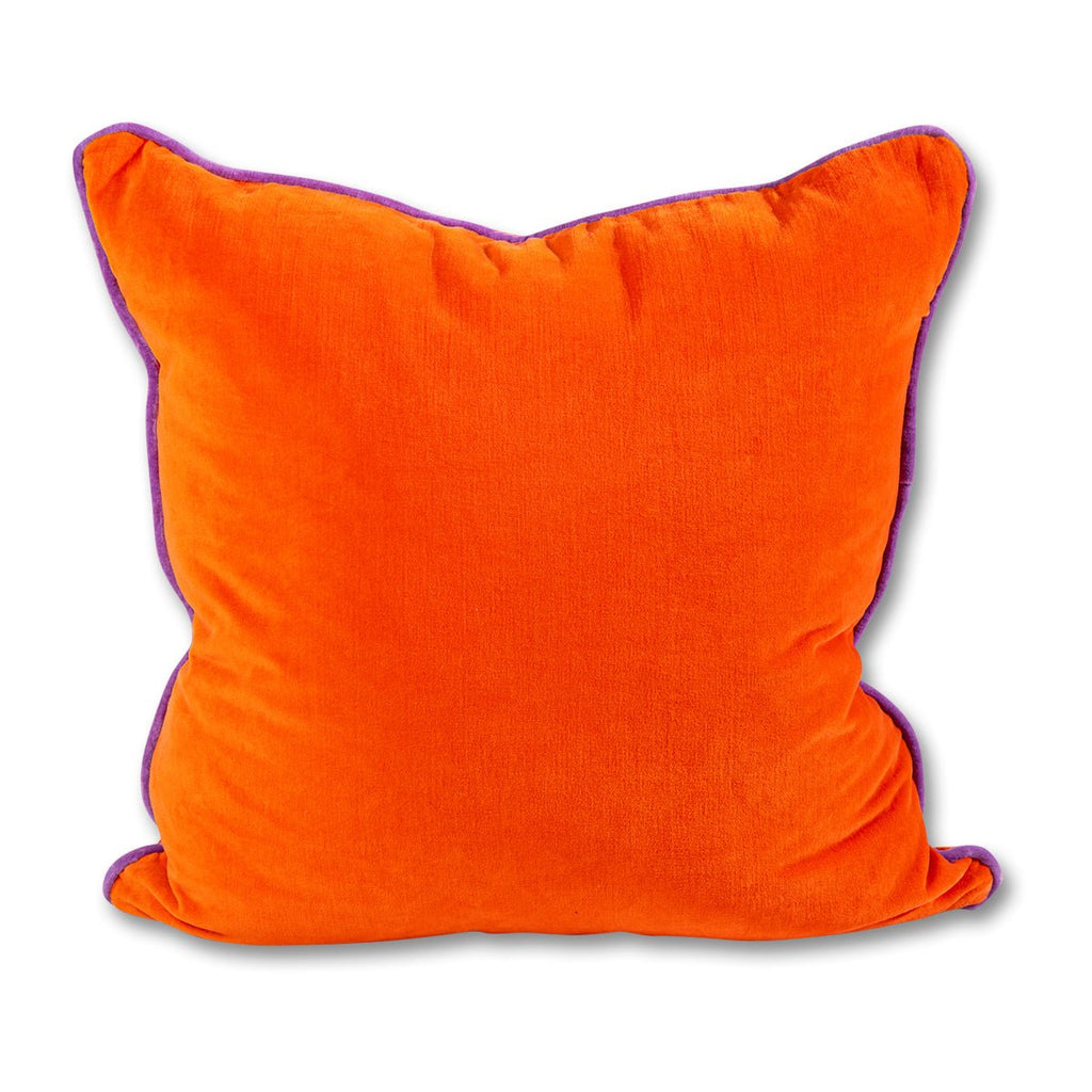Charliss Velvet Pillow | Orange + Lilac-Throw Pillows-Furbish Studio-The Grove