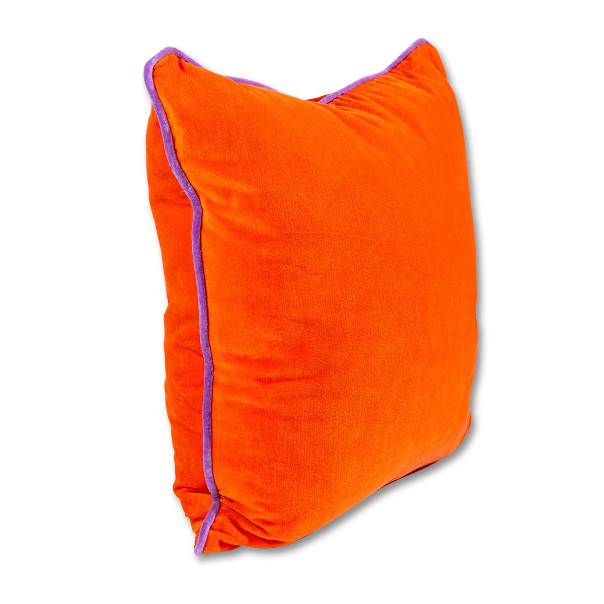 Charliss Velvet Pillow | Orange + Lilac-Throw Pillows-Furbish Studio-The Grove