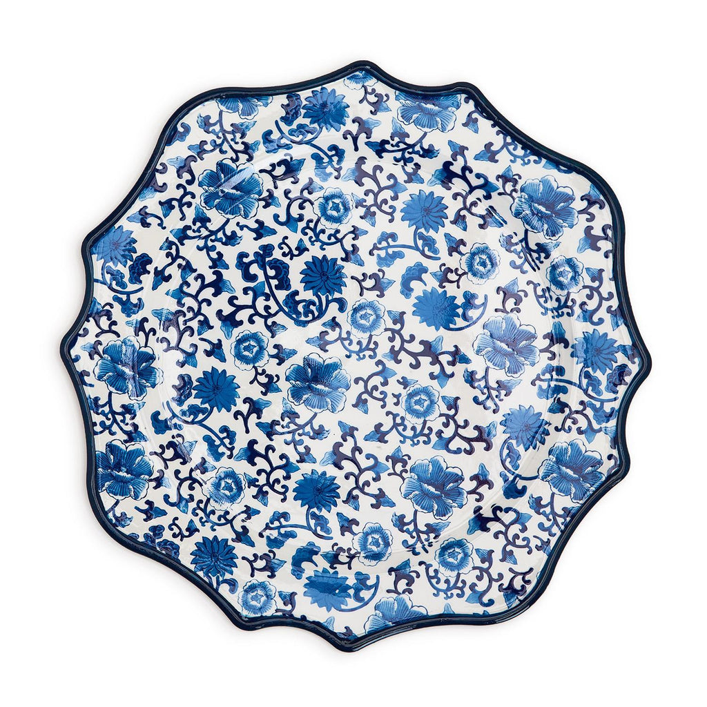 Chinoiserie Blue Floral Chargers-Charger-Two's Company-The Grove