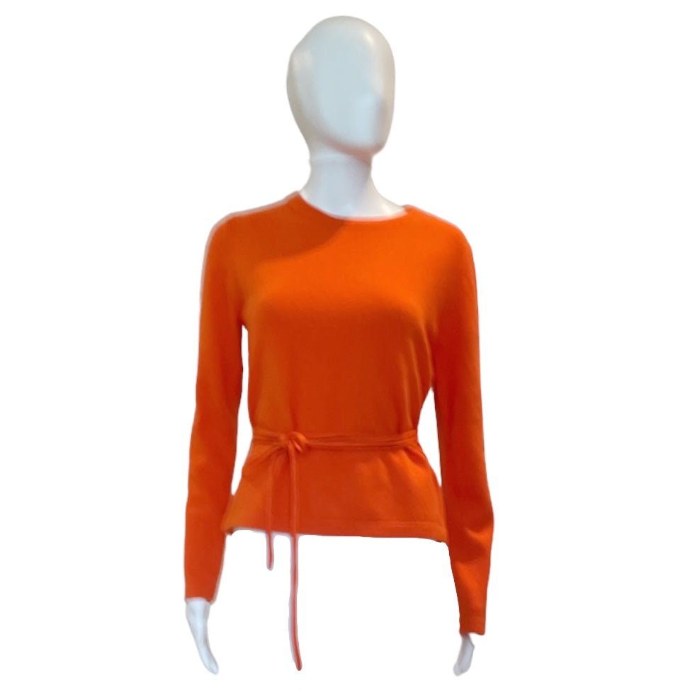 Classic Wool Sweater | Orange-Sweaters-Vilagallo-The Grove