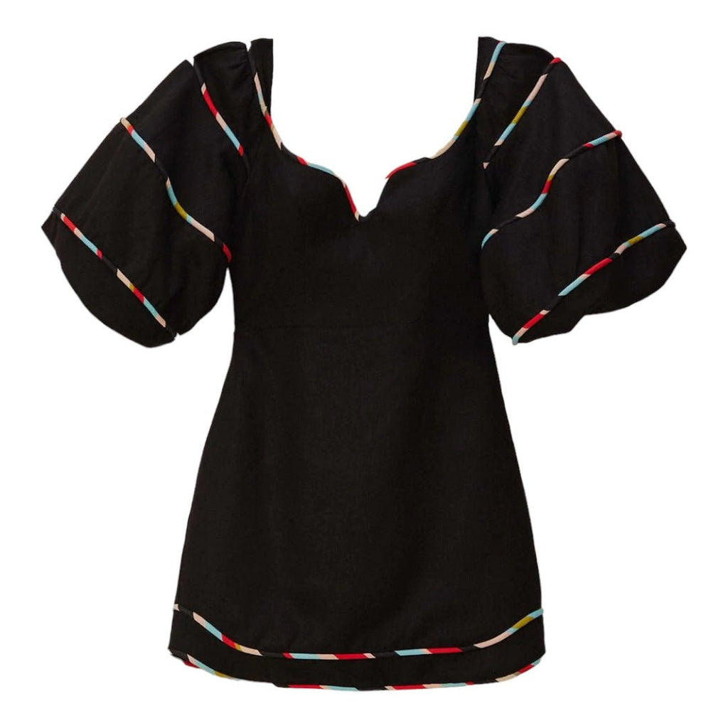 Colored Stripes Short Sleeve Mini Dress-Dresses-FARM Rio-The Grove