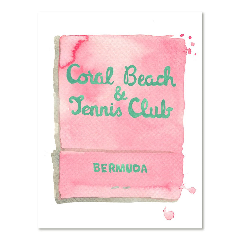 Coral Beach Club Matchbook-Art Print-Furbish Studio-The Grove