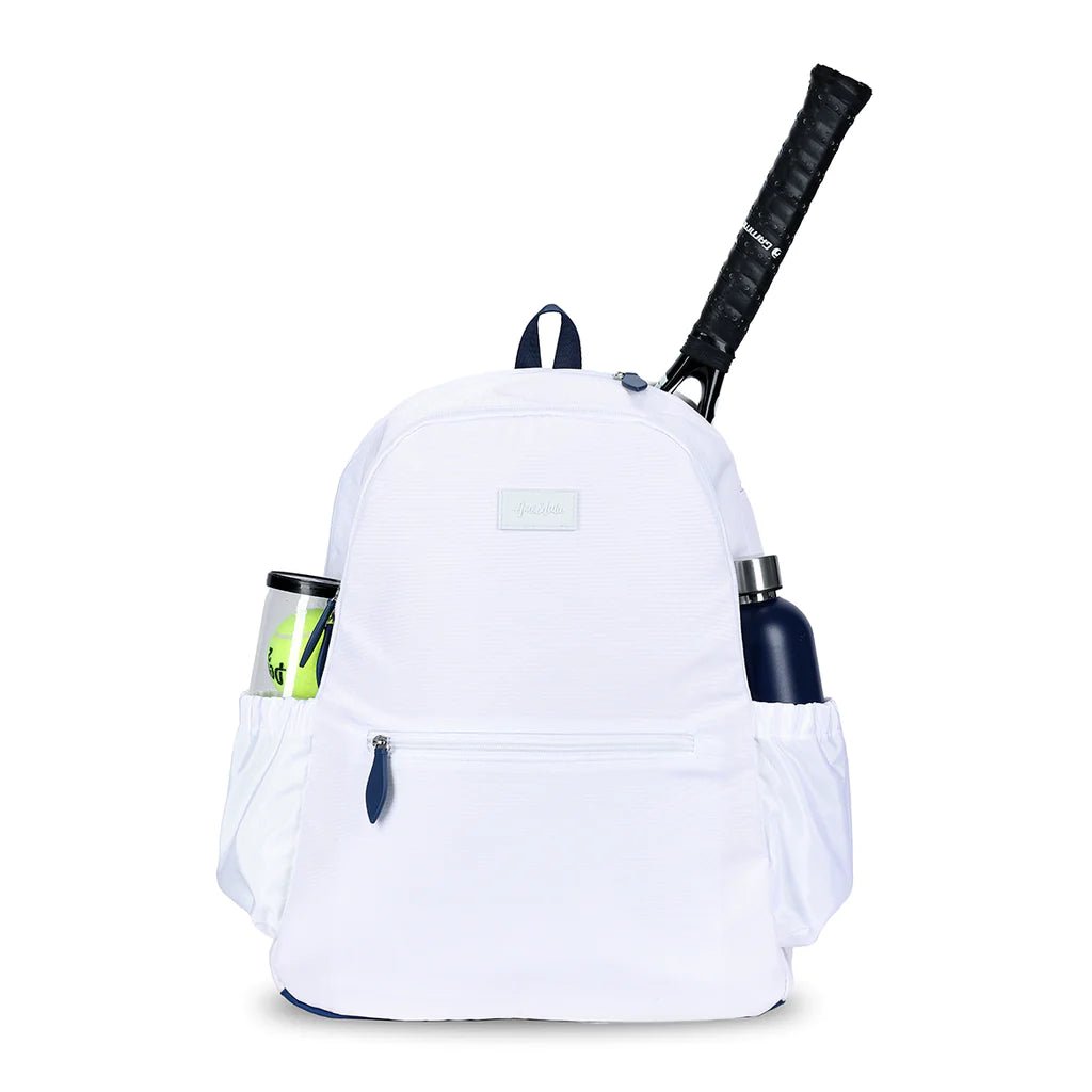 Courtside Tennis Backpack 2.0 | White-Tennis Bag-Ame and Lulu-The Grove