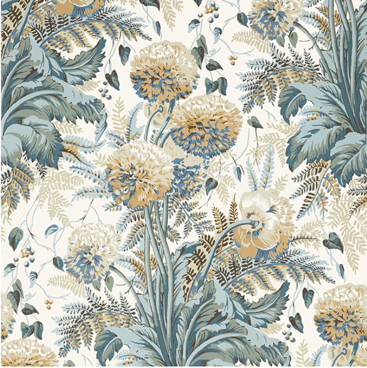 Dahlia Wallpaper-Wallpaper-Thibaut-The Grove