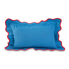 Darcy Linen Lumbar Pillow | Peacock + Cherry-Throw Pillows-Furbish Studio-The Grove