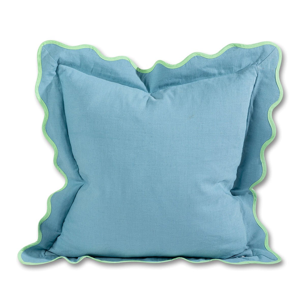 Darcy Linen Pillow | Aqua + Mint-Throw Pillows-Furbish Studio-The Grove