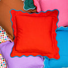 Darcy Linen Pillow | Cherry + Peacock-Throw Pillows-Furbish Studio-The Grove