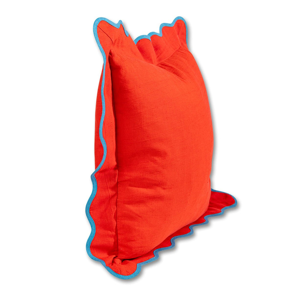 Darcy Linen Pillow | Cherry + Peacock-Throw Pillows-Furbish Studio-The Grove