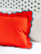 Darcy Linen Pillow | Cherry + Peacock-Throw Pillows-Furbish Studio-The Grove