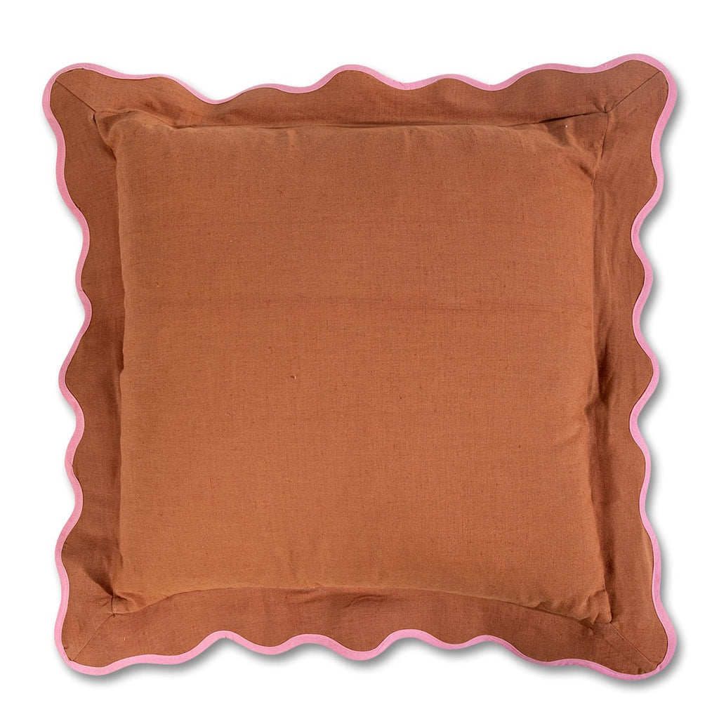 Darcy Linen Pillow | Rust + Light Pink-Throw Pillows-Furbish Studio-The Grove