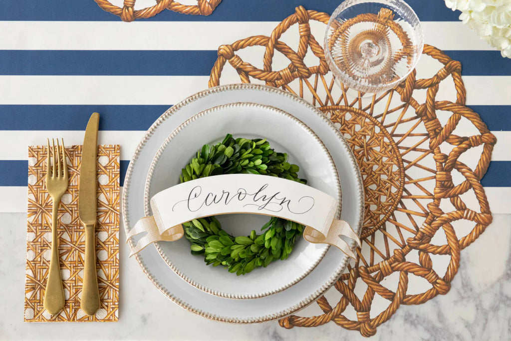 Die Cut Rattan Weave Paper Placemat-Paper Placemat-Clementine WP-The Grove