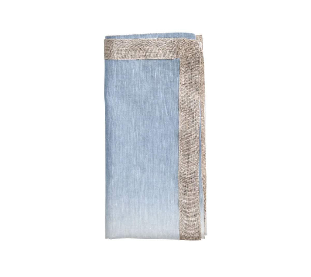 Dip Dye Napkin in White & Periwinkle-Cloth Napkins-Clementine WP-The Grove