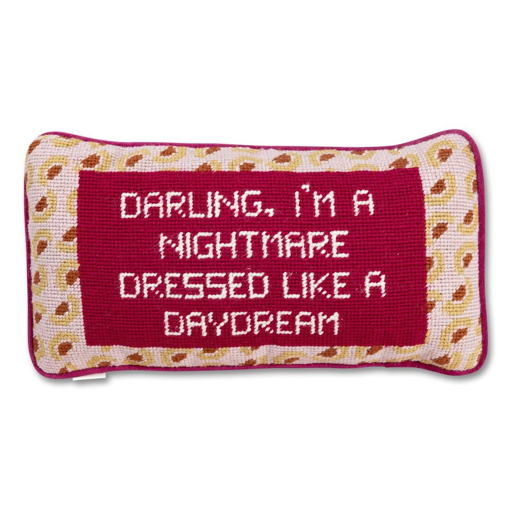 Dressed Like A Daydream Needlepoint Pillow-Throw Pillows-Furbish Studio-The Grove