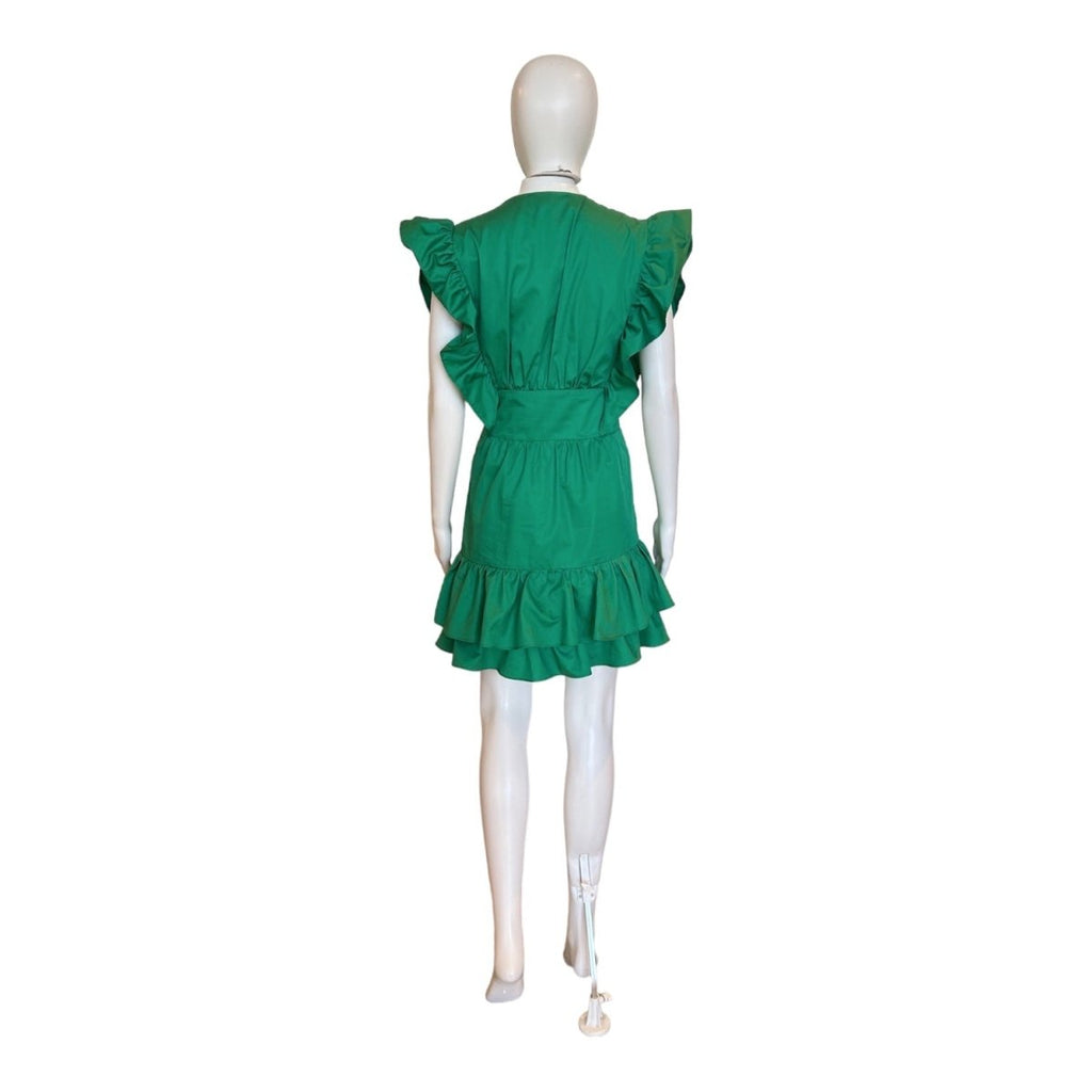 Electra Ruffled Mini Dress | Green-Dresses-Kasia-The Grove