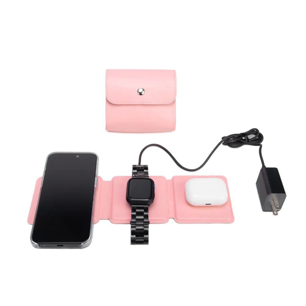 Ellis 3-in-1 Fast Charging Foldable Pad | Pink-Charging Cable-Brouk & Co-The Grove