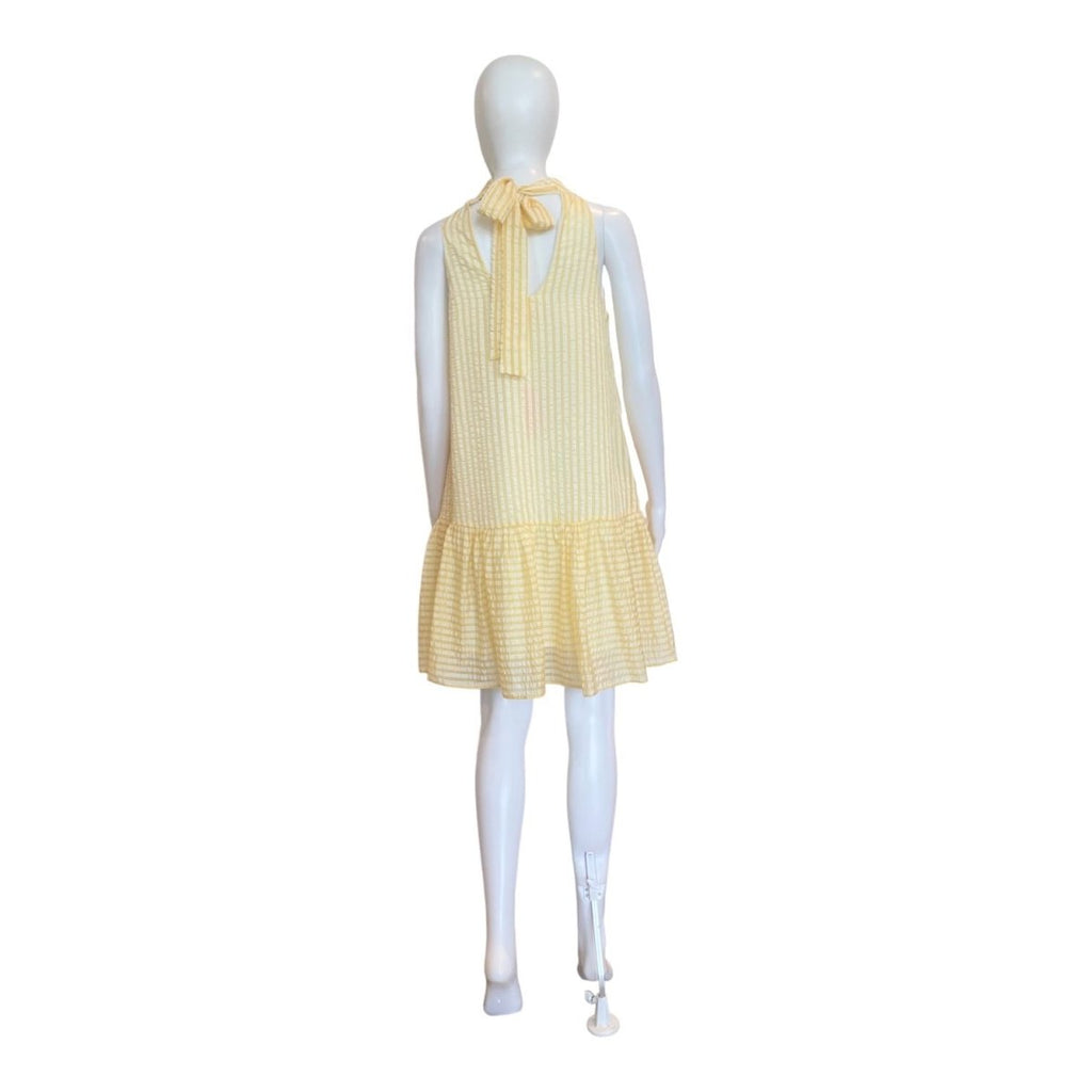 Elsie Striped Halter Dress | Yellow-Dresses-THML-The Grove