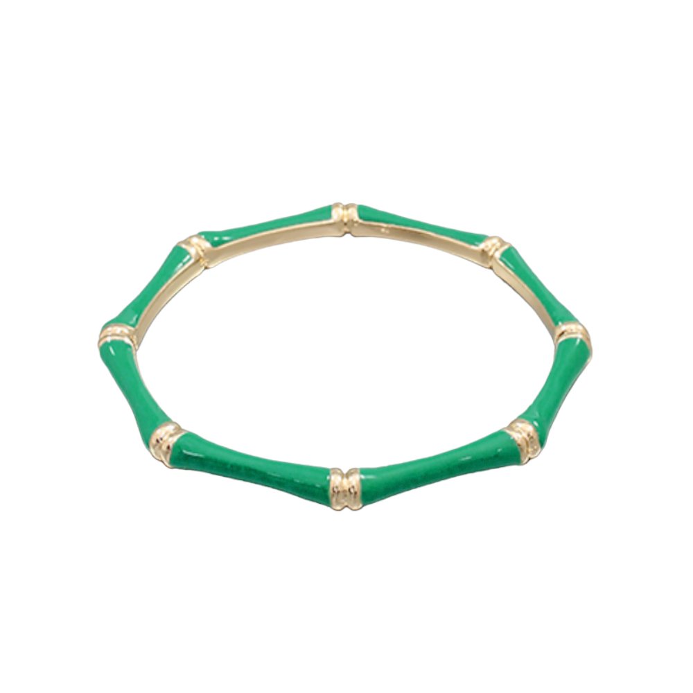 Enameled Bamboo Bangle | Green-Bracelets-Twist-The Grove