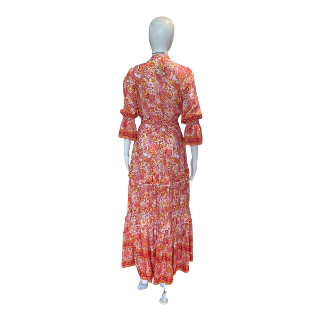 Everleigh Maxi Dress | Tangerine Floral-Dresses-Walker & Wade-The Grove