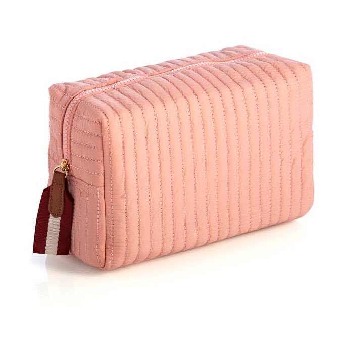 Ezra Large Boxy Cosmetic Pouch | Blush-Cosmetic & Toiletry Bags-Shiraleah-The Grove