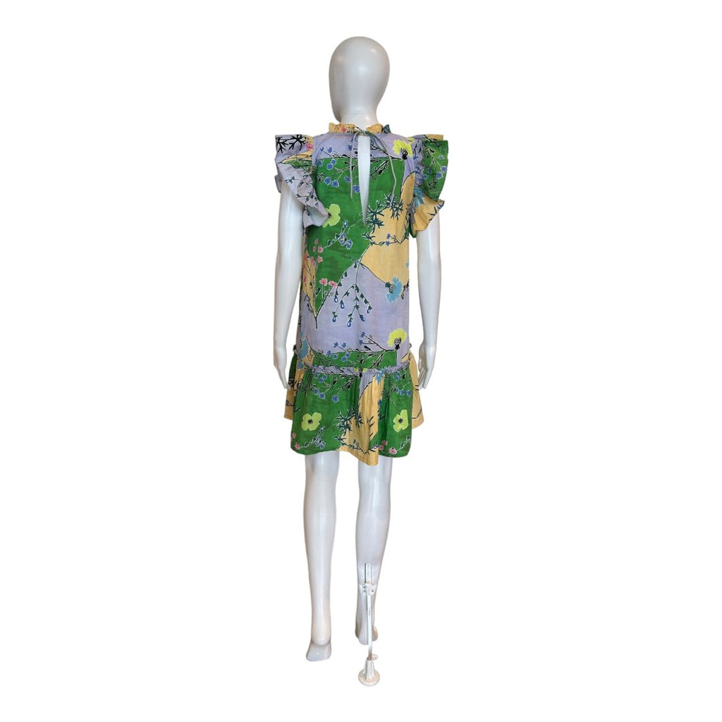 Flirty Ruffle Hem Dress | Stockholm Green-Dresses-Oliphant-The Grove