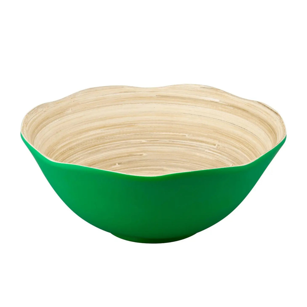 Flower Bamboo Bowl | Classic Green-Salad Bowls-Clementine WP-The Grove